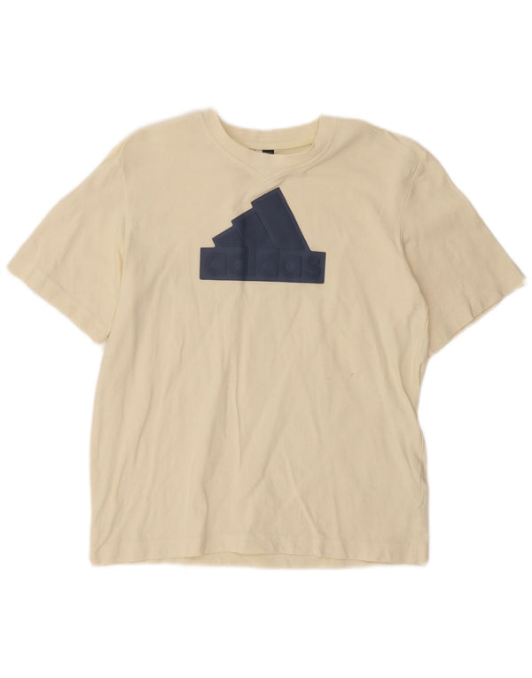 Adidas drenge grafisk t-shirt top 13-14 år hvid bomuld
