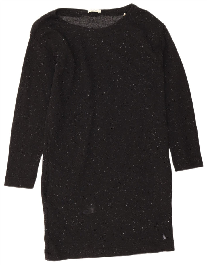 Jack Wills Dame Oversized Jumper Dress UK 10 Small Black Flecked