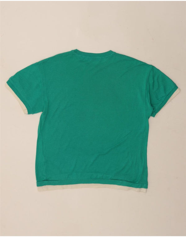 Zara Herre T-Shirt Top Lille Grøn Colourblock Bomuld