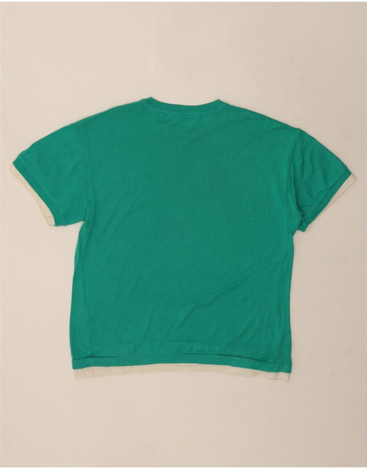 Zara Herre T-Shirt Top Lille Grøn Colourblock Bomuld
