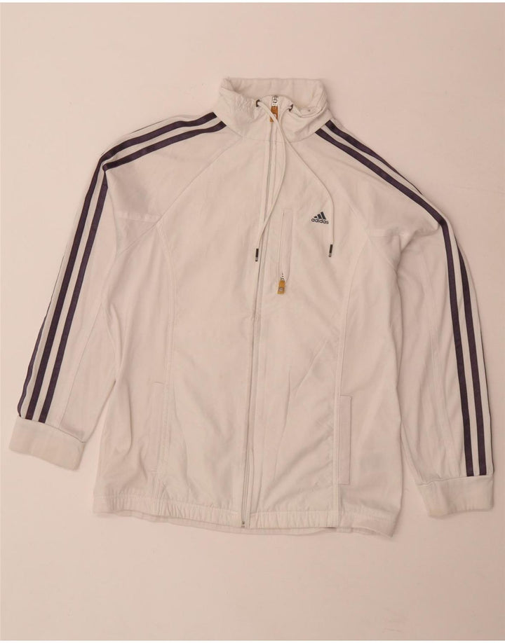 Adidas Dame Climalite Træningsdragt Topjakke UK 14 Stor Hvid Polyester
