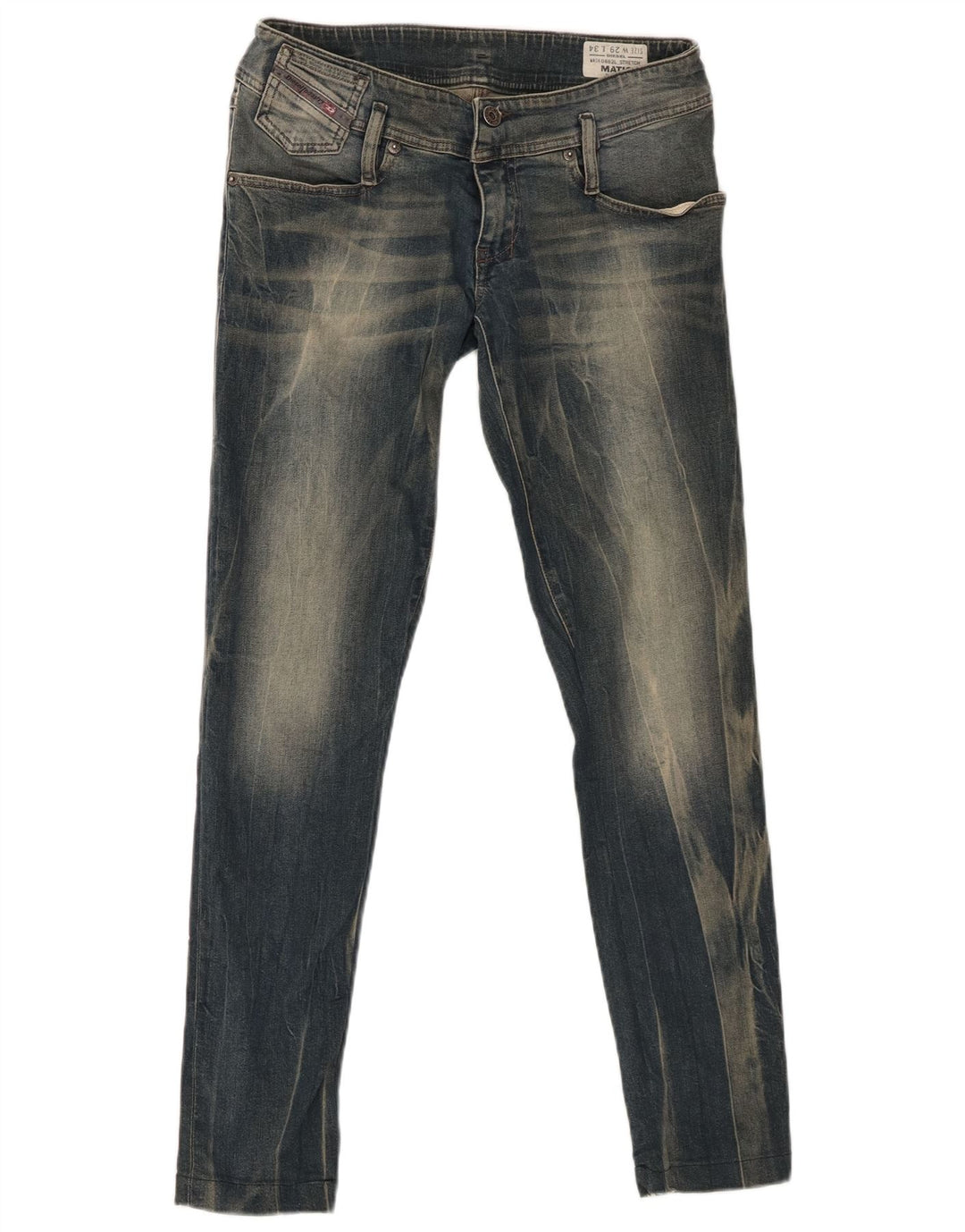 DIESEL Dame Matic Acid Wash Slim Tapered Jeans W29 L29 Blå Bomuld