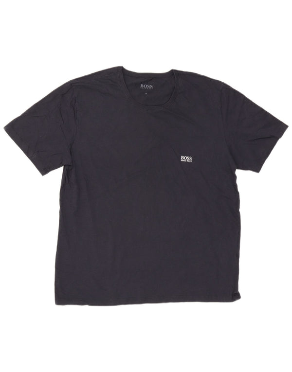 Hugo Boss Herre T-Shirt Top XL Marineblå Bomuld