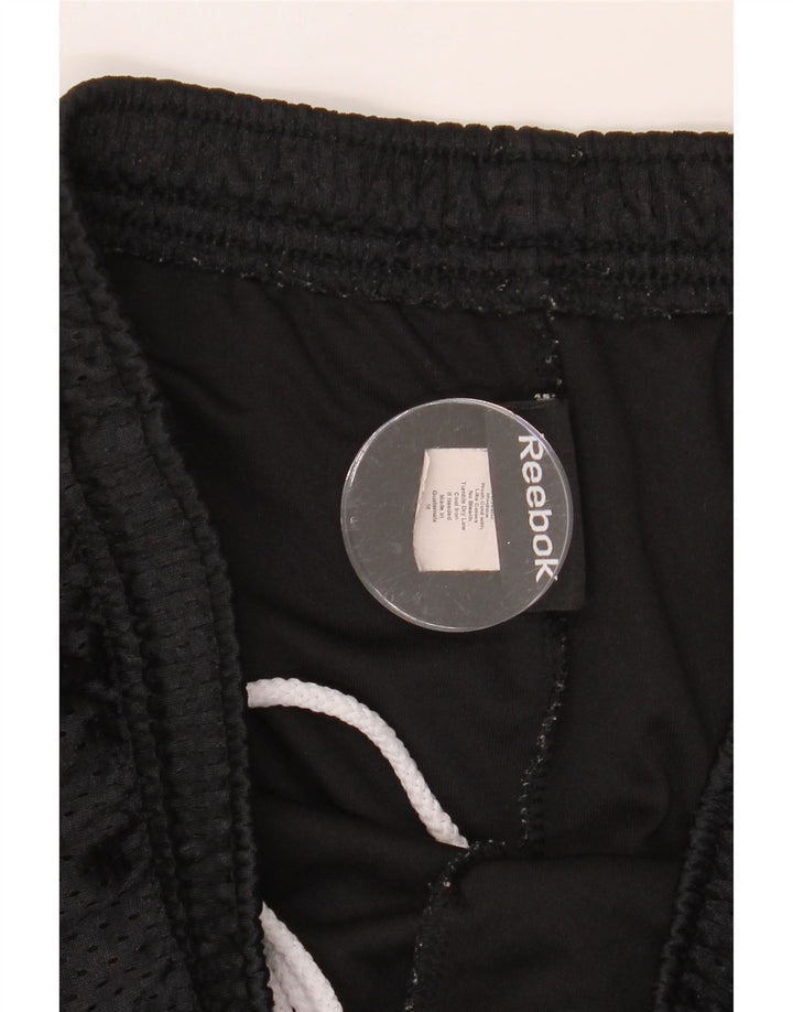 REEBOK Mens Sport Shorts Medium Black Polyester Vintage Reebok and Second-Hand Reebok from Messina Hembry 