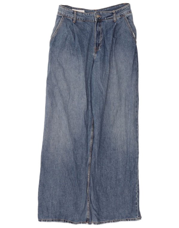 Zara Dame Jeans med brede ben EU 38 Small W28 L31 Blå bomuld
