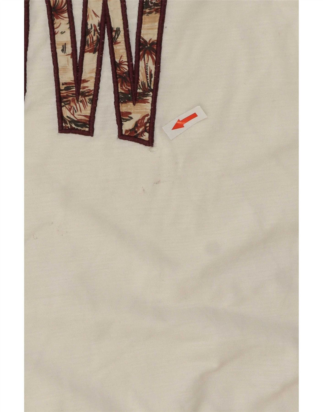 Benetton Herre grafisk T-shirt Top Medium Hvid Bomuld