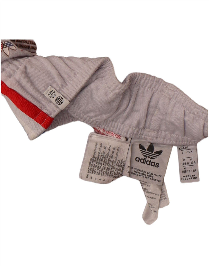 Adidas Drenge Træningsdragt Bukser Joggers 12-13 År Grå Polyester