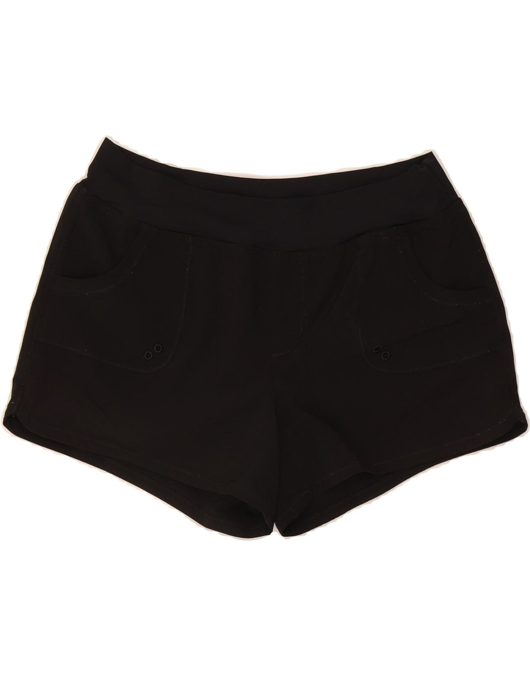 PRANA Womens Sport Shorts UK 14 Large Black Vintage Prana and Second-Hand Prana from Messina Hembry 