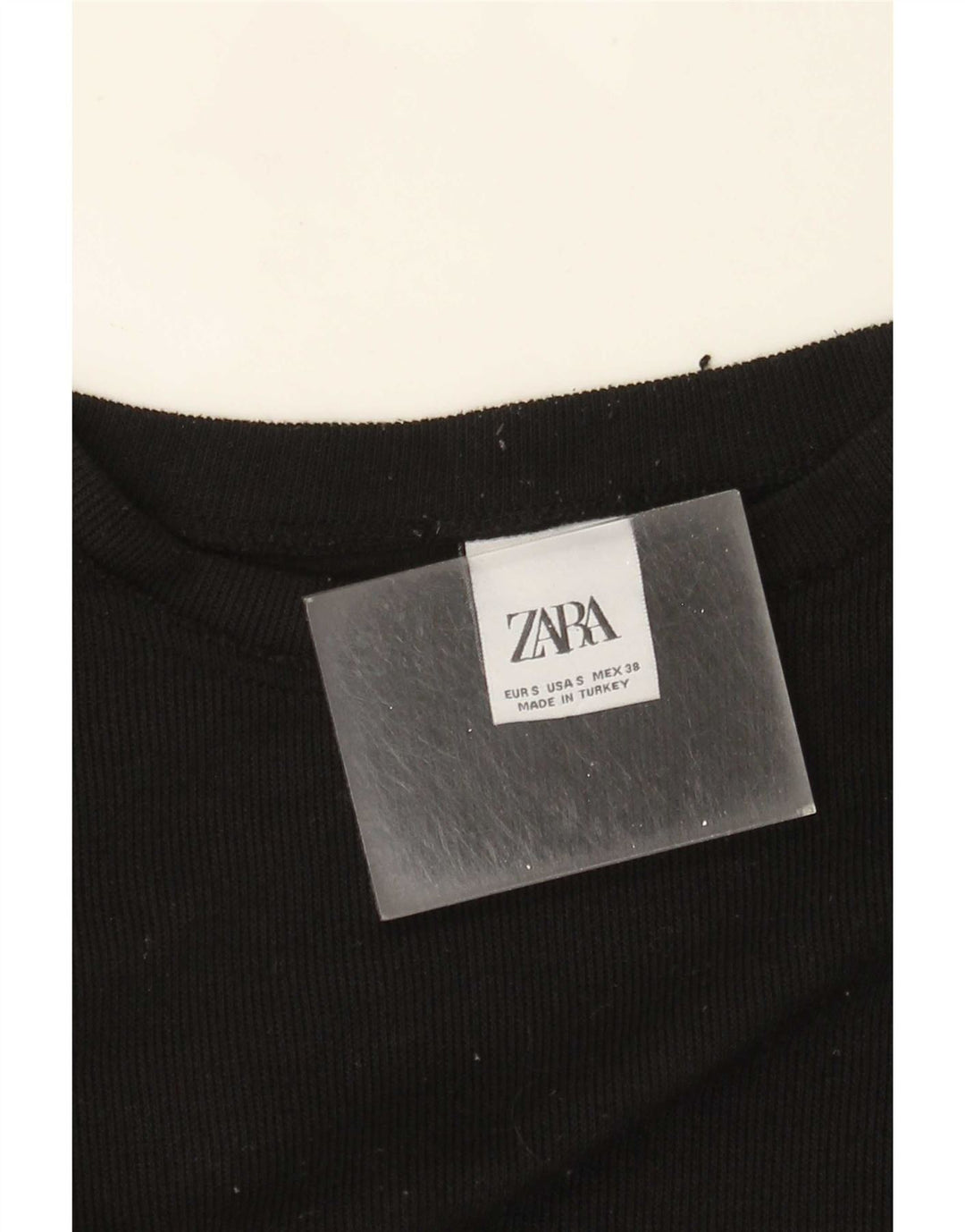 Zara Herre sweater med rund hals, lille sort