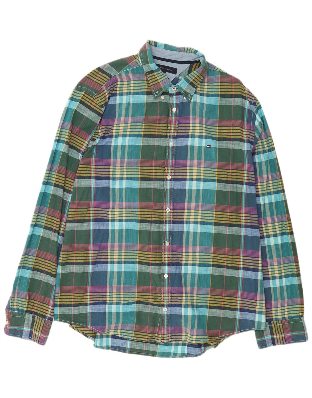 Tommy Hilfiger herreskjorte XL turkis ternet bomuld