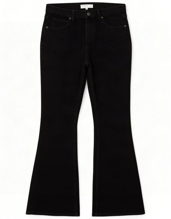 Topshop Dame Jamie Flared Jeans W30 L30 Sort Bomuld