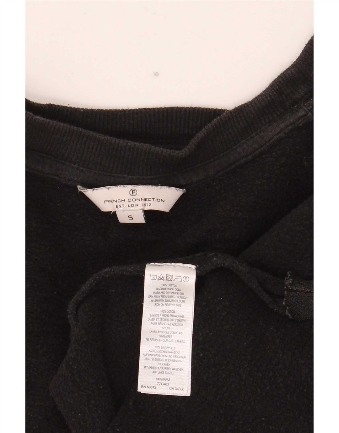 French Connection Dame Grafisk Sweatshirt Jumper UK 10 Lille Sort