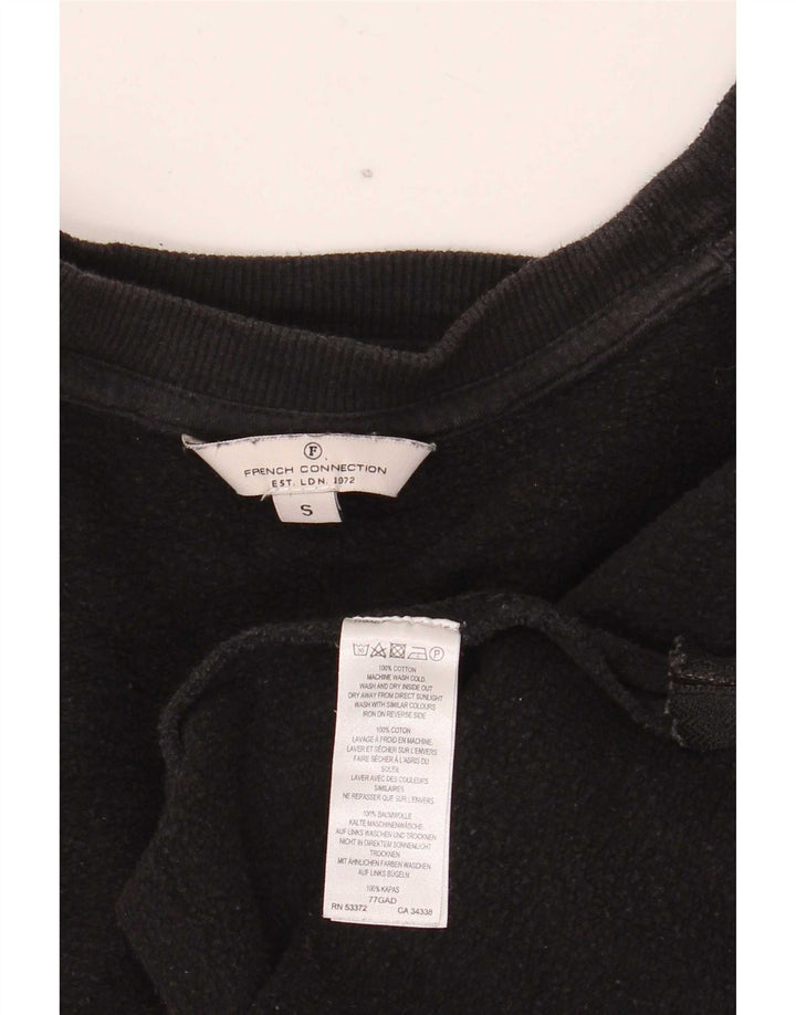 French Connection Dame Grafisk Sweatshirt Jumper UK 10 Lille Sort