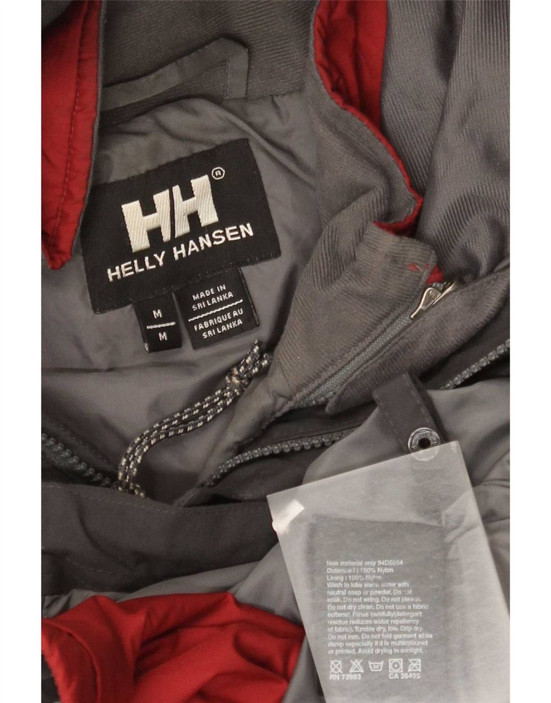 Helly Hansen Herre Hooded Windbreaker Jacket UK 38 Medium Grey Colourblock