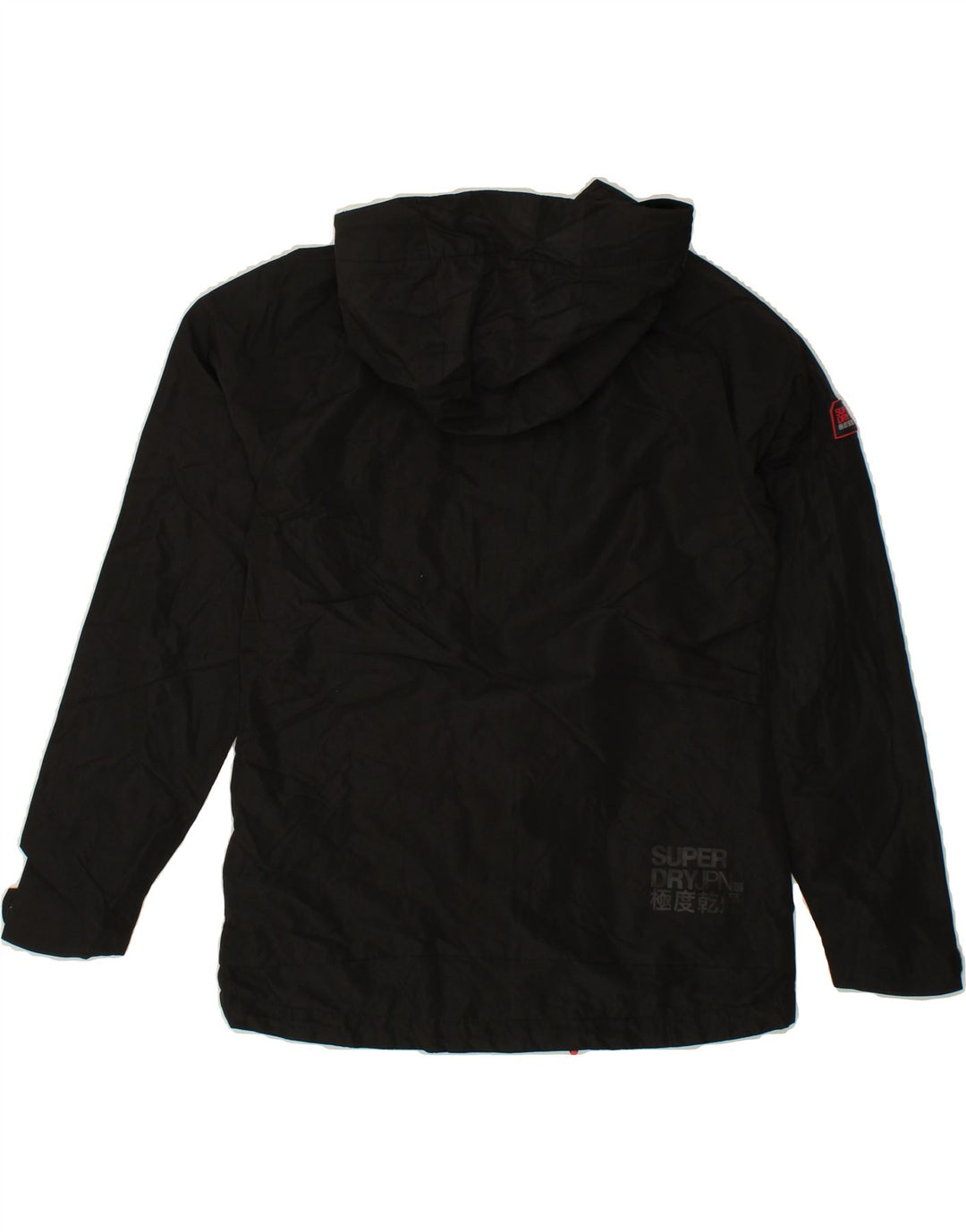 SUPERDRY Womens Hooded Windbreaker Jacket UK 10 Small Black Polyester Vintage Superdry and Second-Hand Superdry from Messina Hembry 