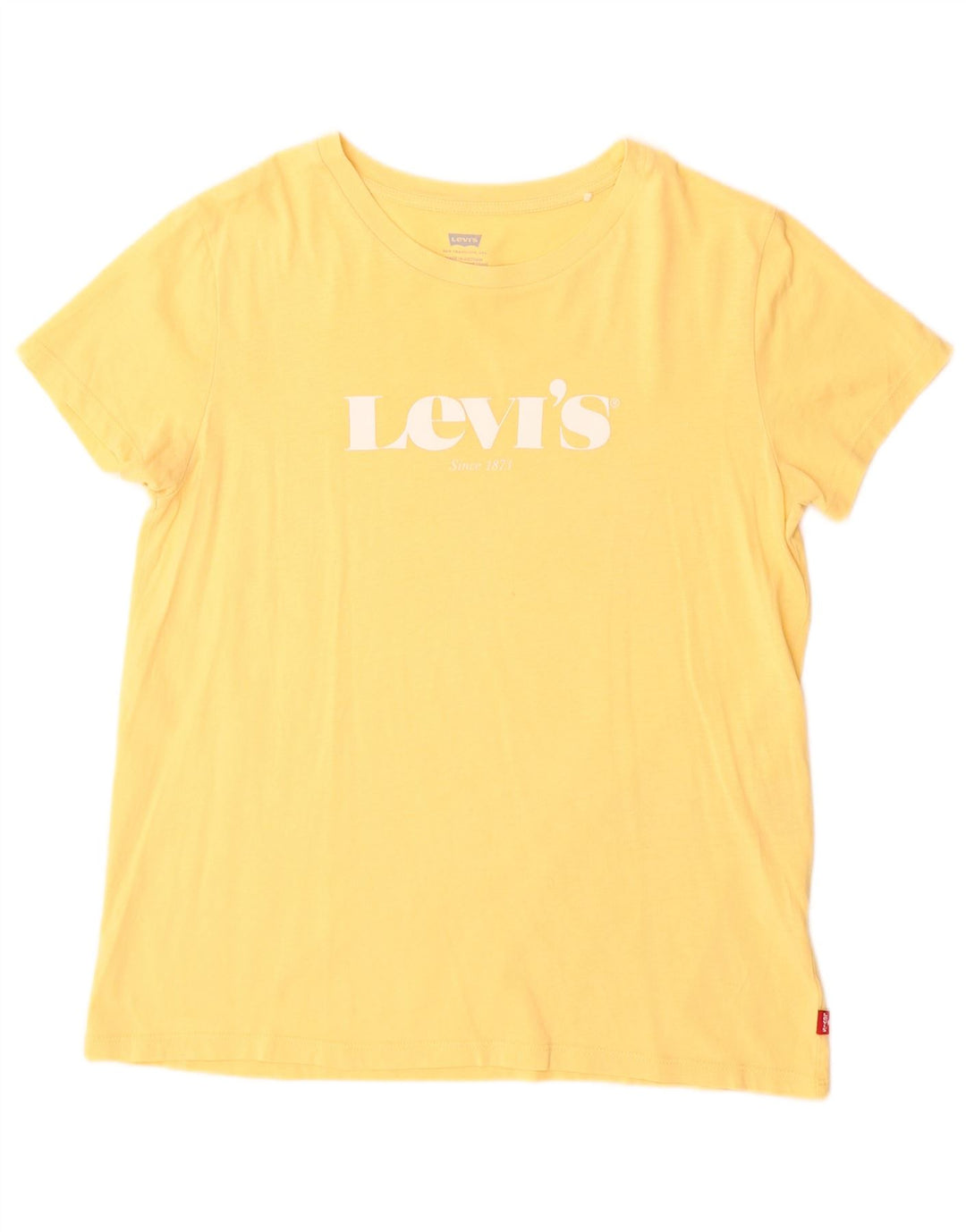 Levi's Grafisk T-shirt top til kvinder UK 12 Medium Gul