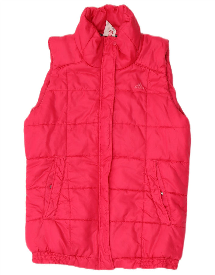 Adidas Dame Polstret Gilet UK 12/14 Medium Pink Polyester
