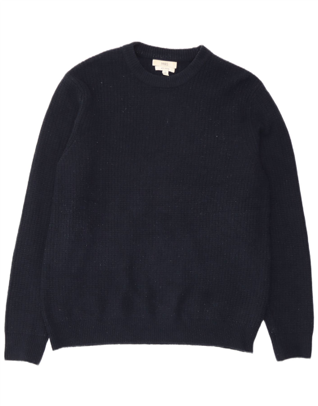 Marks & Spencer Herre sweater med rund hals, stor marineblå akryl
