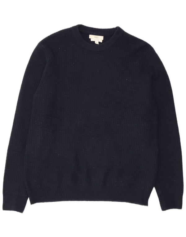 Marks & Spencer Herre sweater med rund hals, stor marineblå akryl