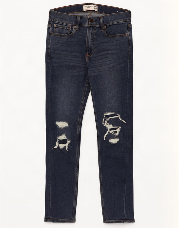 Abercrombie & Fitch Boys Distressed Skinny Jeans 13-14 år W28 L26 Blå