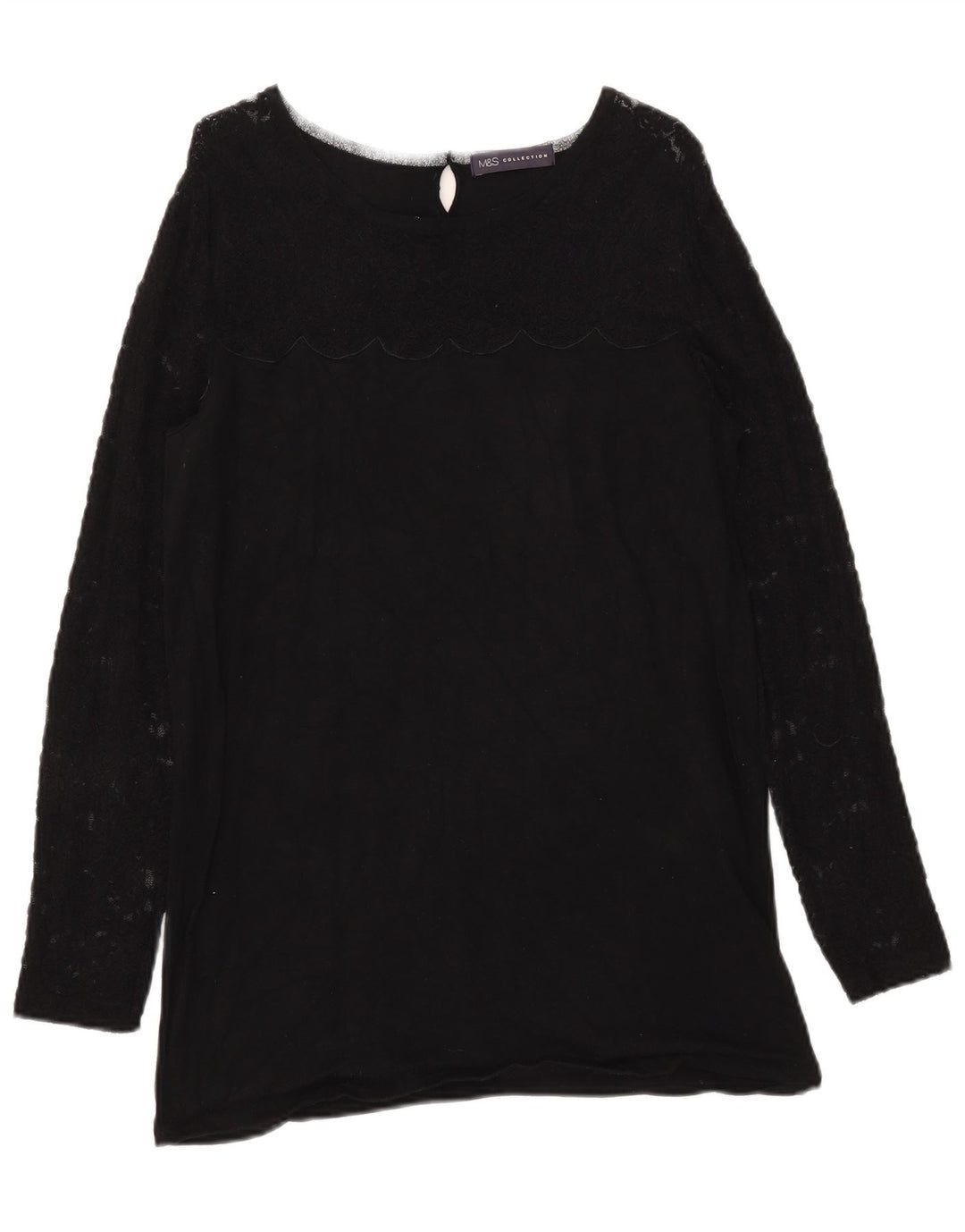 Marks & Spencer Dame sweater med rund hals DK 12 Medium Sort