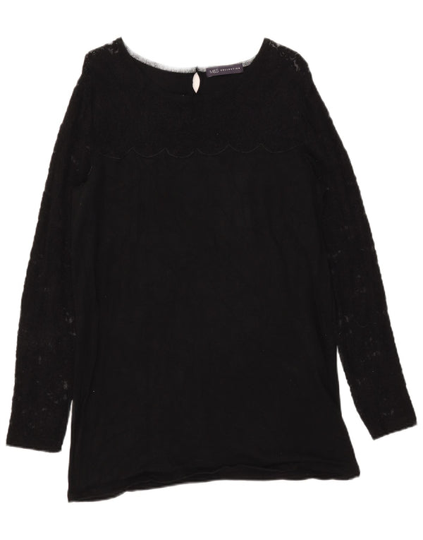 Marks & Spencer Dame sweater med rund hals DK 12 Medium Sort