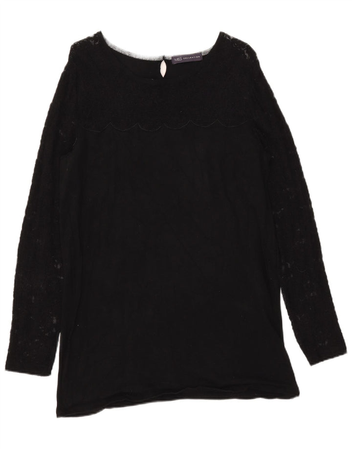 Marks & Spencer Dame sweater med rund hals DK 12 Medium Sort