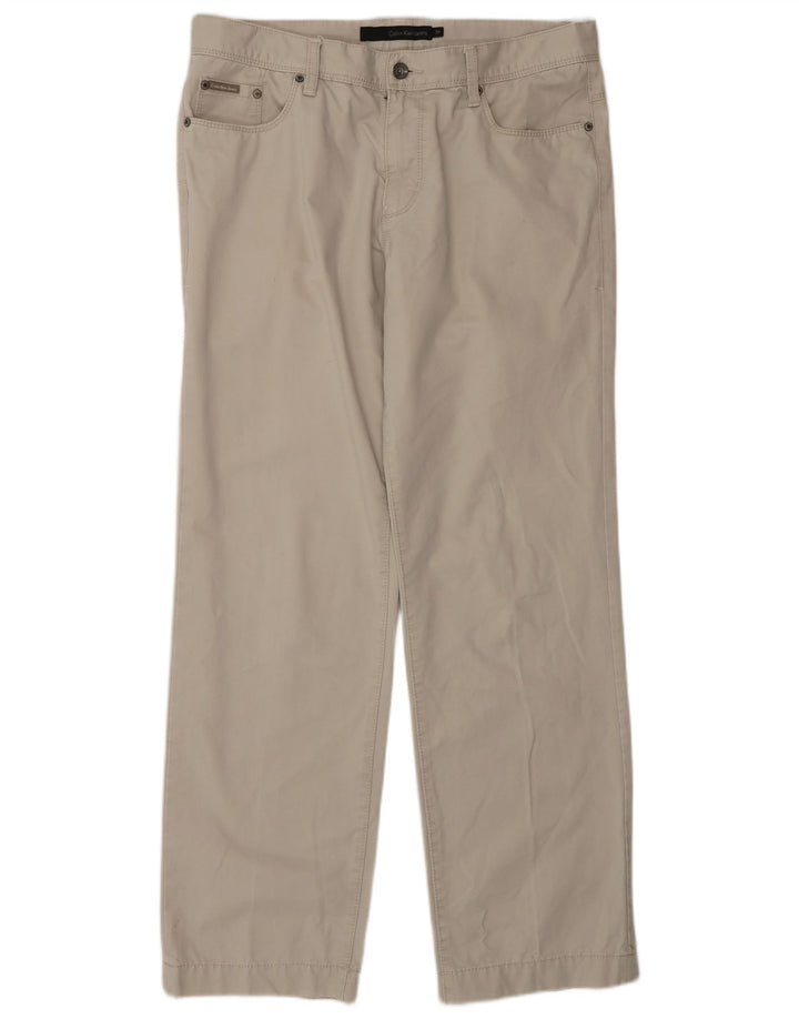 CALVIN KLEIN Straight Cargo bukser til mænd W34 L32 Grå bomuld