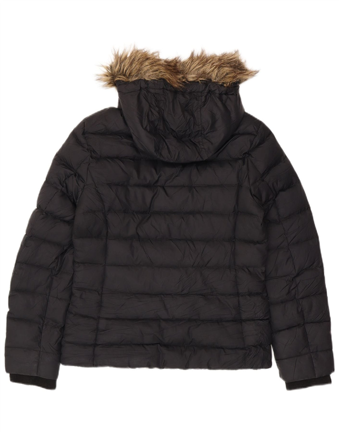 TOMMY HILFIGER Polstret hættejakke til kvinder UK 16 Stor sort polyester