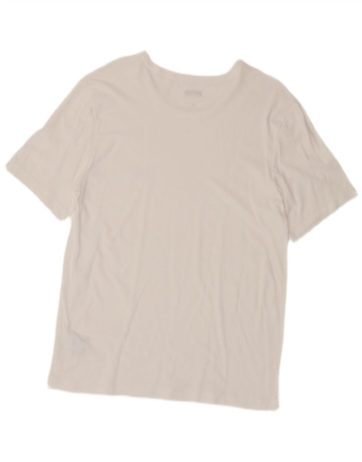 Hugo Boss Herre T-Shirt Top XL Hvid Bomuld