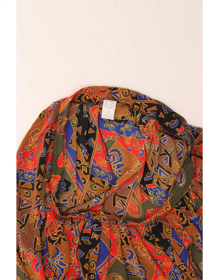 C&A Womens Pleated Skirt UK 18 XL W40 Multicoloured Patchwork Polyester Vintage C&A and Second-Hand C&A from Messina Hembry 