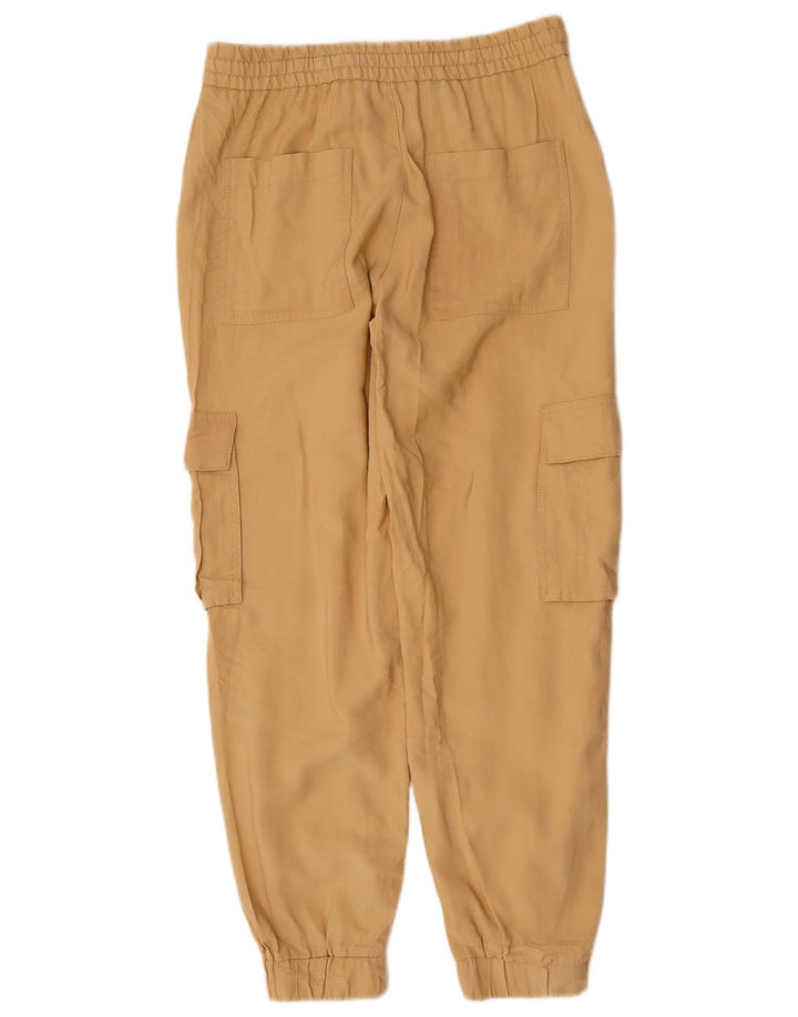 ZARA Womens Joggers Cargo Trousers Small W27 L27 Beige Viscose