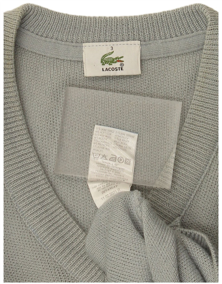 Lacoste Herre V-hals sweater str. 3 Lille grøn uld