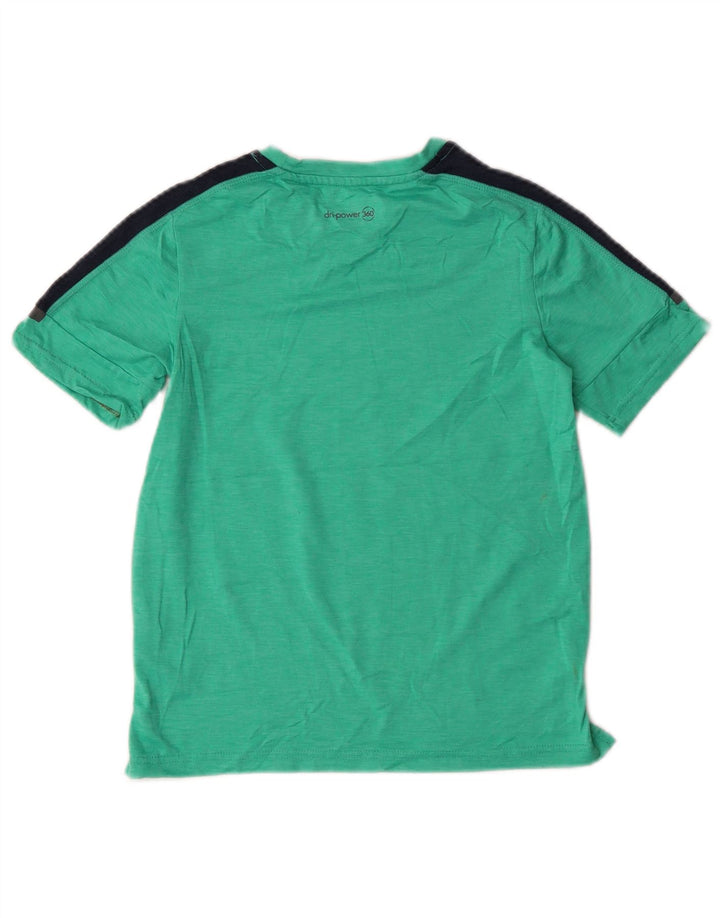 Russell Athletic Boys T-Shirt Top 7-8 år Medium Green Colourblock