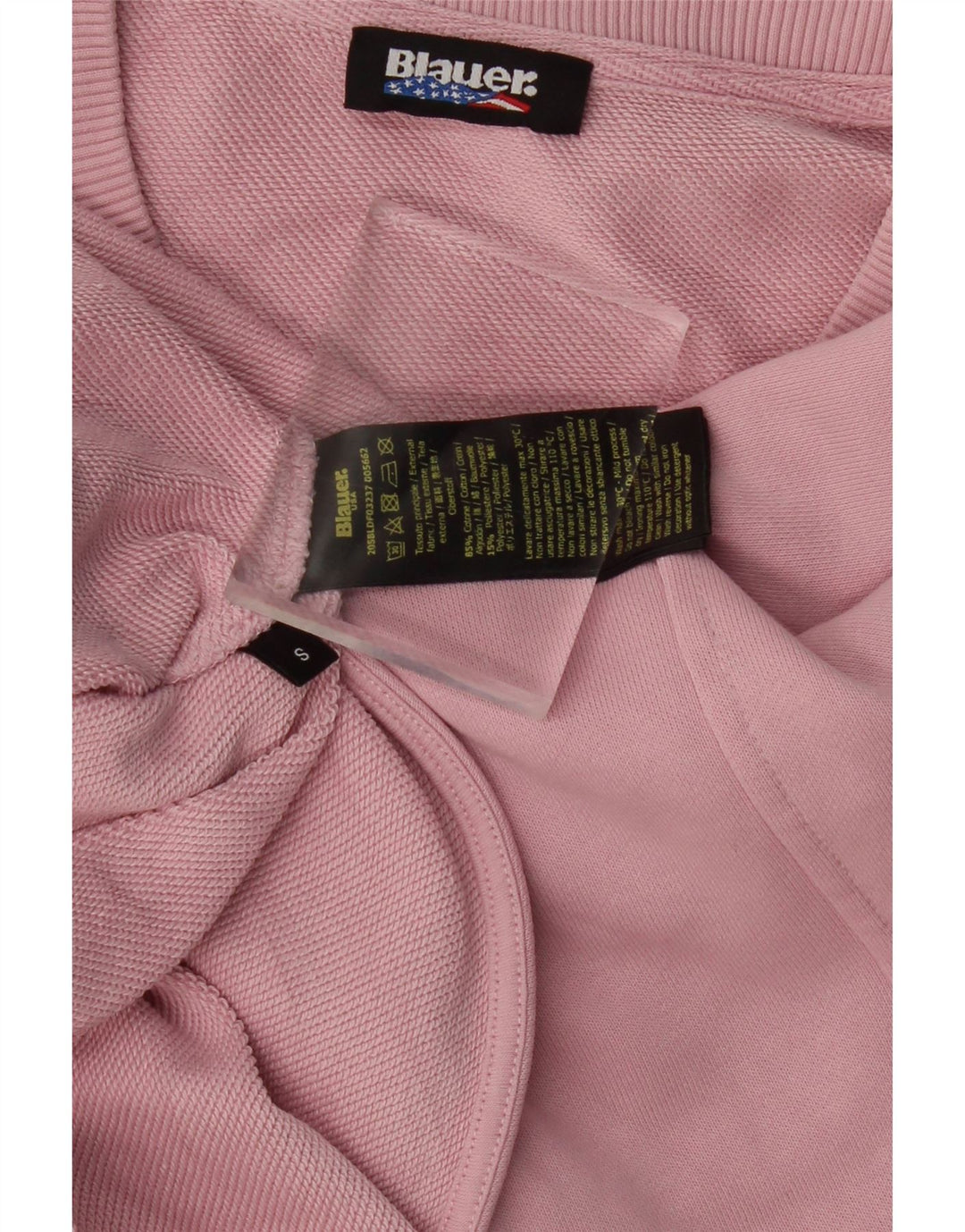 BLAUER Womens Graphic Oversized Sweatshirt Jumper UK 10 Small Pink Cotton