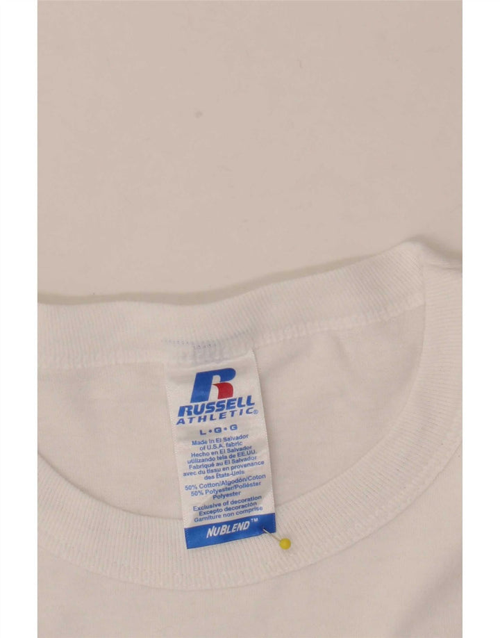 Russell Athletic Herre grafisk T-shirt Top Stor hvid bomuld
