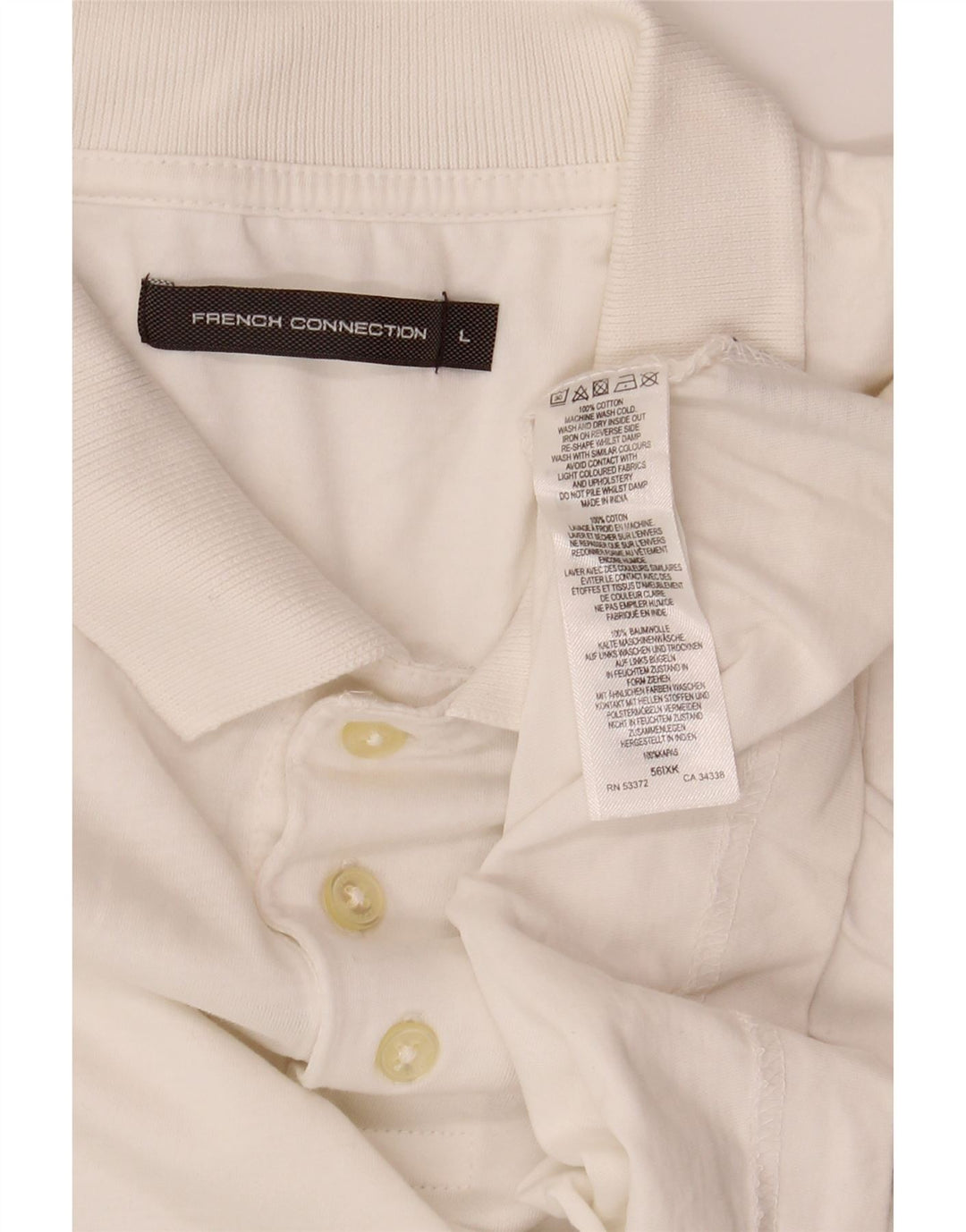 French Connection Herre poloshirt Large Off White Bomuld
