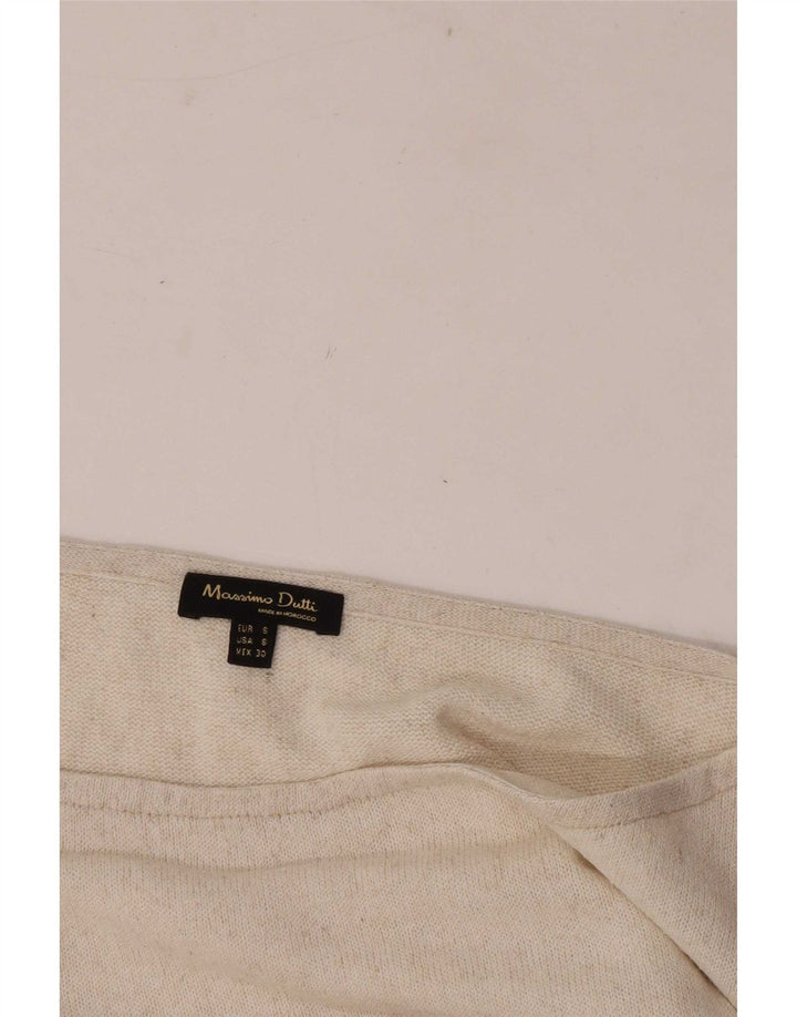 Massimo Dutti Dame Bluse Top UK 10 Small Beige