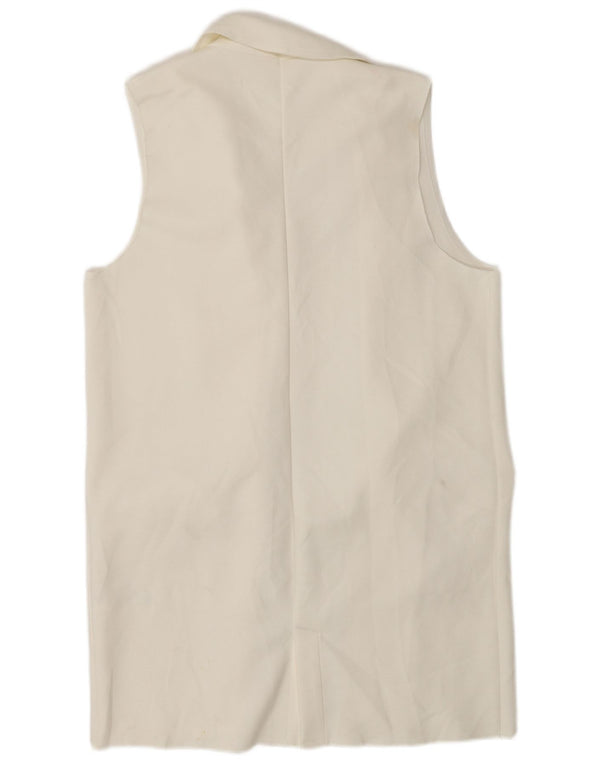 Topshop Dame Loose Fit Longline vest UK 10 Small White Polyester
