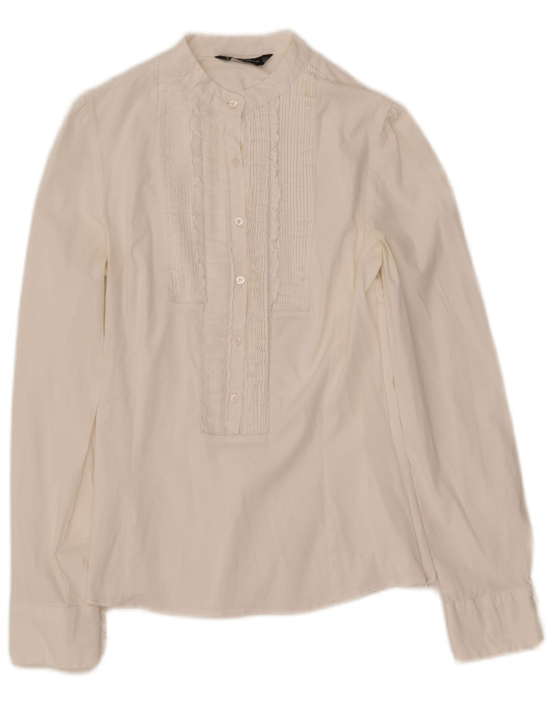 ZARA Dame Pullover Tuxedo Shirt UK 8 Small White