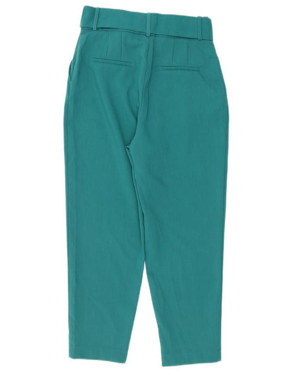 Zara Kvinder Højtaljet tilspidsede Chinobukser Large W32 L28 Turkis