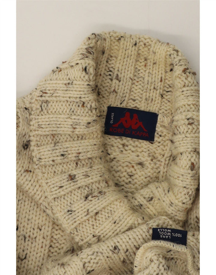 Kappa Herre rullehals sweater Large Off White Flecked Wool