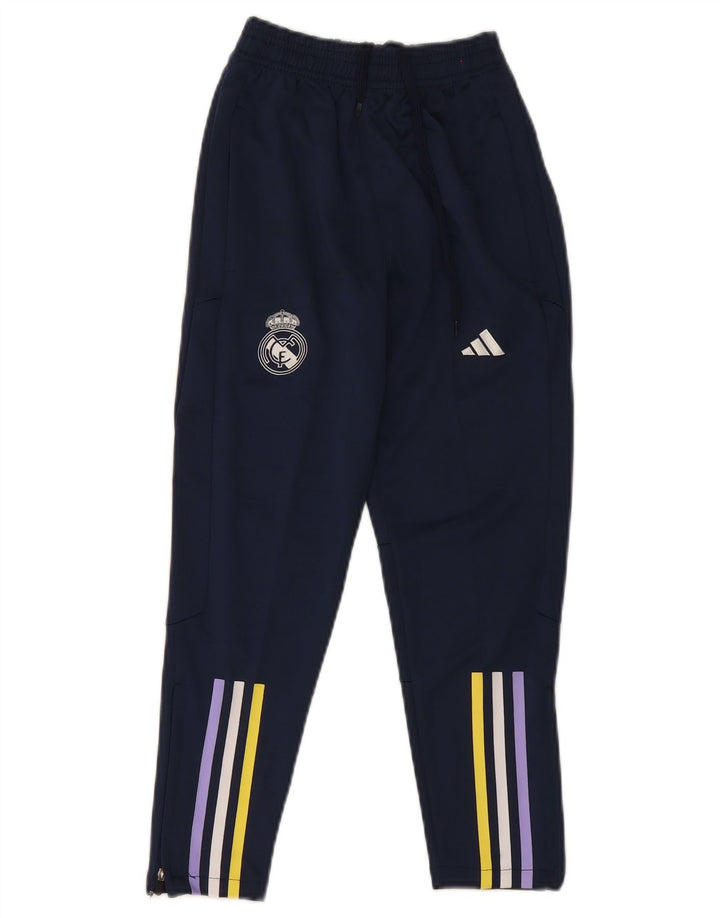 Adidas Boys Aeroready Tracksuit Bukser 9-10 år Navy Blue Polyester