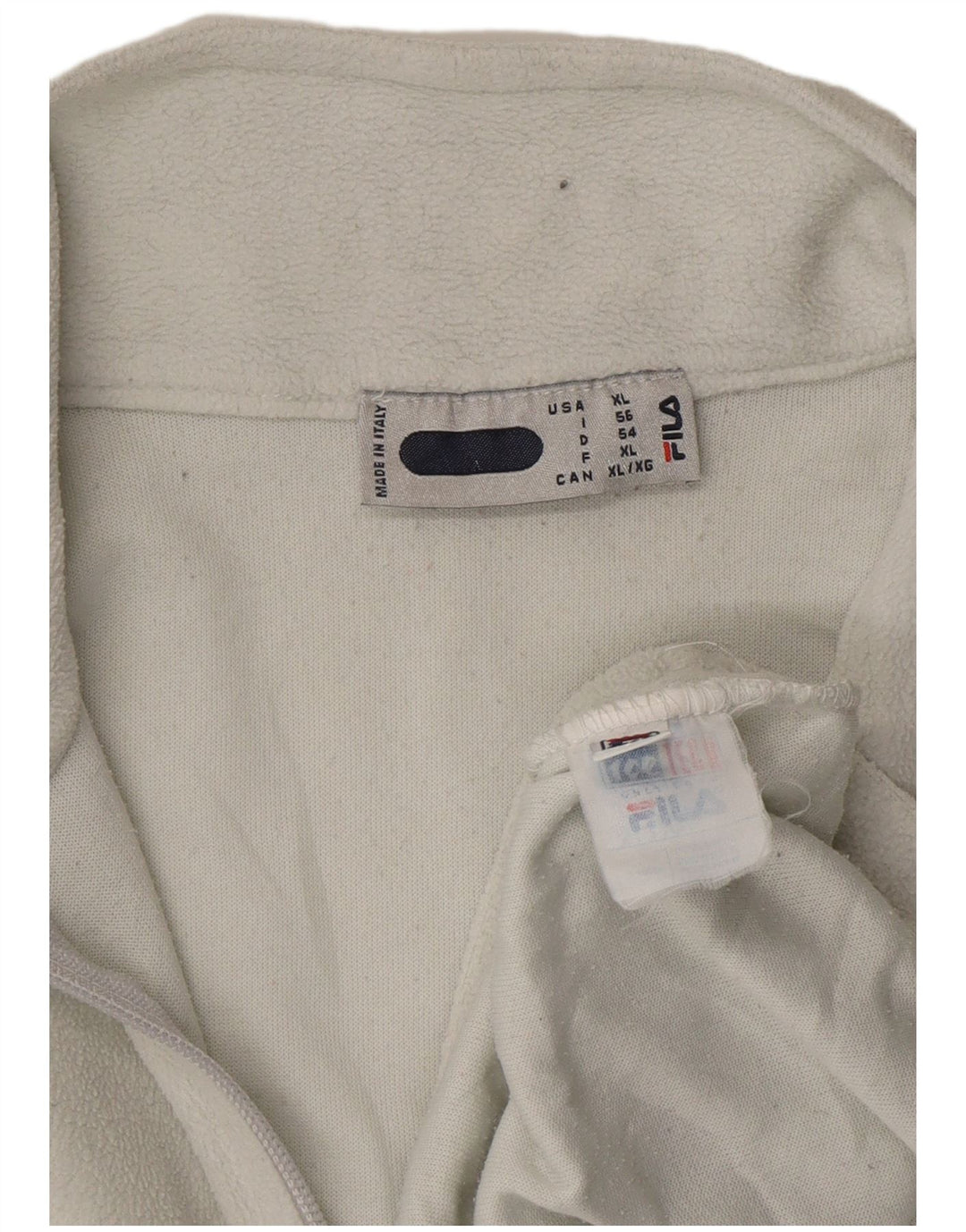 FILA Fleecetrøje til mænd med lynlås IT 56 XL Hvid Polyester