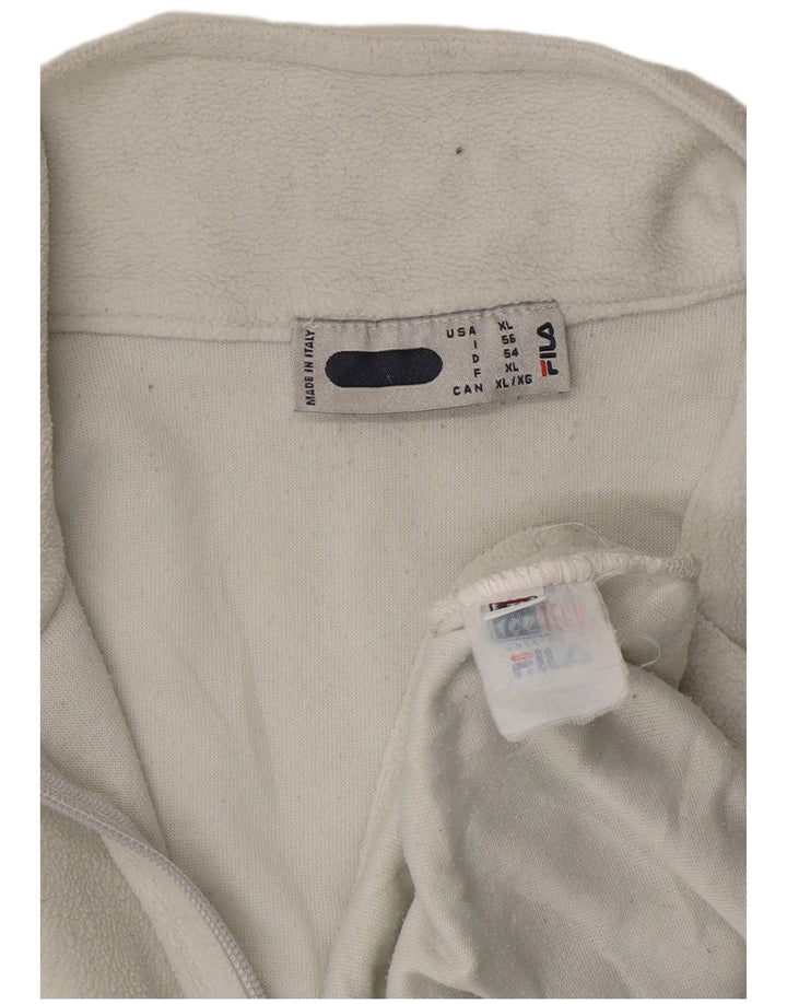 FILA Fleecetrøje til mænd med lynlås IT 56 XL Hvid Polyester