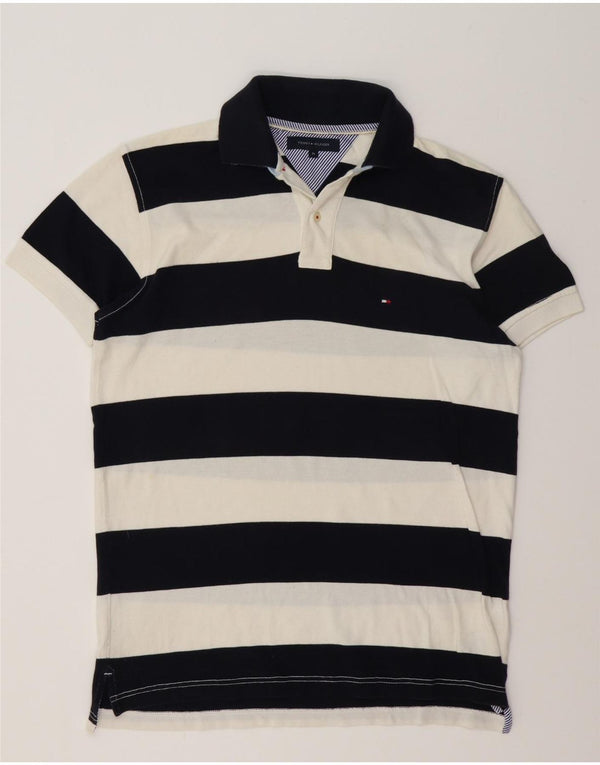Tommy Hilfiger herre poloshirt Medium marineblå stribet bomuld