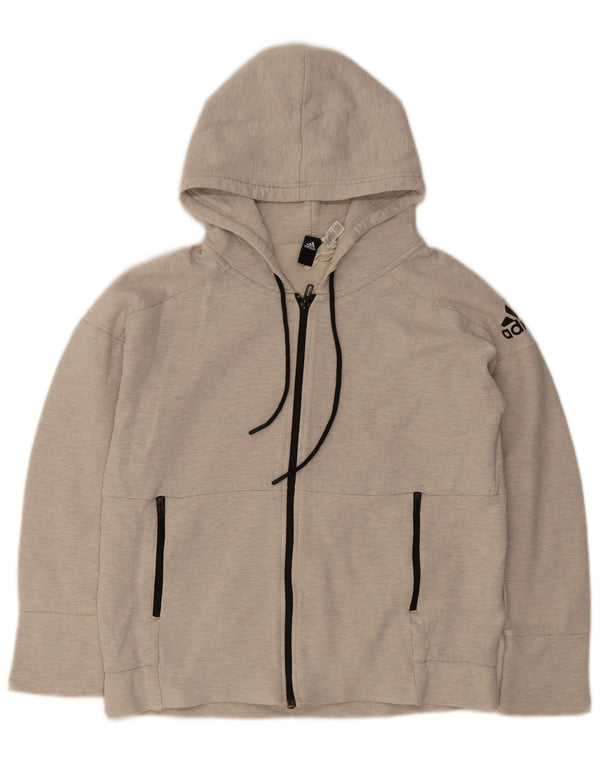 Adidas Dame Oversized Hættetrøje Sweater UK 14 Medium Grå Bomuld