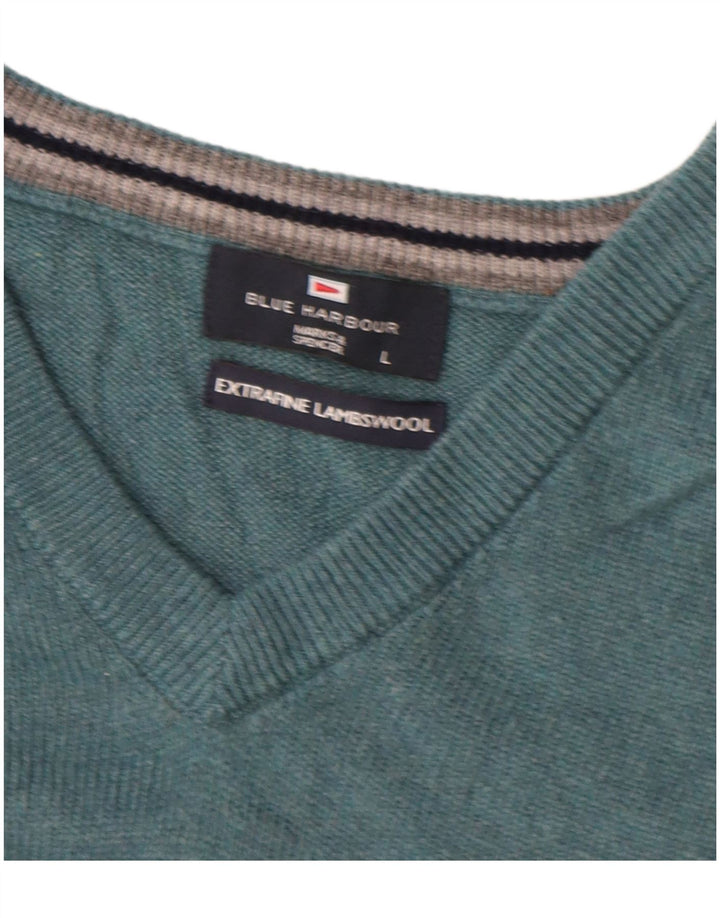 Marks & Spencer Herre Blue Harbor V-hals sweater Stor grøn