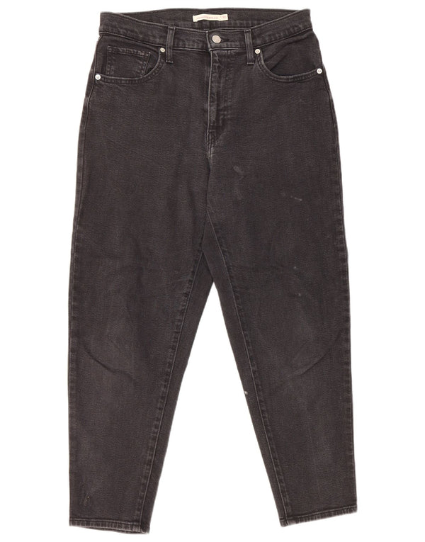 Levi's Womens Mom Jean High Waist Tapered Jeans W30 L27 Black Cotton