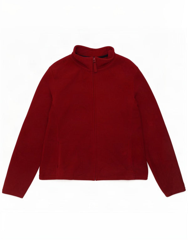 Marks & Spencer Fleecejakke til kvinder UK 14 Medium Burgundy Polyester